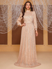 Robe de soirée en polyester à col en V et paillettes avec traîne