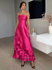 Robe de soirée en rose découpée sans bretelles A-line robe longue semi-formelle pour femme 2025