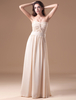 robe de soirée fabuleuse champagne boule en chiffon avec encolure coeur longueur plancher