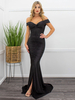 Robe de Soirée Femme Longue avec Bretelles à Col Décolleté Coupe Cintrée à Traîne Robe de Sirène