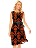Robe de Soirée Halloween Femme à Col Rond avec Bretelles Coupe Cintrée Halloween Robe