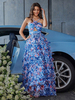 Robe de soirée licou découpe florale dos nu couches robes longues élégantes