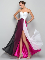 Robe de Soirée Longue Asymétrique Bustier Fente Chic Robe Bohémienne