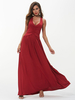 Robe de Soirée Longue en Satin Fluide Femme avec Bretelles à Col Décolleté en V Coupe Cintrée Bas Evasée Unicolore Robe Eté Robe Longue