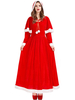 Robe de Soirée Longue Femme Noël avec Manches Longues Coupe Cintrée Bas Evasée Bicolores Robe Femme