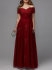 Robe de soirée Off-The-Shoulder Polyester Longueur cheville Robes de soirée formelles en dentelle