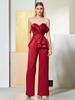 Robe de soirée plissée en tissu satiné combinaison à col en cœur longueur au sol robes de soirée formelles plissées