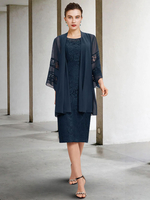 Robe de soirée pour la mère de la mariée col bijou sans manches A-ligne dentelle robes dinvité de mariage personnalisation gratuite