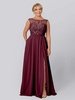 Robe de soirée pour la mère de la mariée décolleté illusion sans manches robe de bal découpée robes dinvitées pour mariage