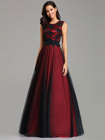 Robe de Soirée Pour La Mère Robe de Mariage 2021 une Ligne Le cou en Bijou Dentelle Sans Manches en Satin Longueur de Plancher Robe de Soirée Cadeau pour maman