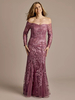 Robe de soirée pour mère de la mariée col Bateau manches longues dentelle sirène longueur cheville robes dinvitées pour mariage