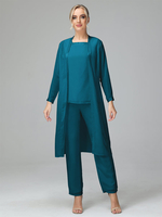Robe de soirée pour mère de la mariée col carré manches longues deux pièces robes dinvitées de mariage
