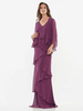 Robe de soirée pour mère de la mariée col en v sans manches ligne a à volants robes dinvitées de mariage