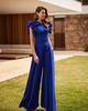 Robe de soirée pour mère de la mariée combinaison sans manches à col bijou à volants robes dinvitées de mariage