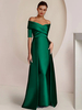 Robe de soirée pour mère de la mariée épaules dénudées demi-manches robes dinvitées sirène pour mariage