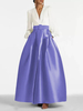 Robe de soirée princesse silhouette col en V longueur au sol manches longues fermeture éclair ceinture tissu satiné robes de soirée formelles
