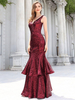 Robe de soirée Princesse Silhouette Col en V Longueur ras du sol Sans manches Dos nu Taffetas Robes de soirée formelles