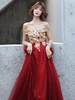 Robe de soirée robe cérémonie femme bordeaux pailletes hors de l\