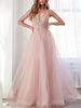 Robe de soirée Robe cérémonie femme col V à bretelle au sol