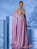 Robe de soirée robe de bal col en V avec traîne sans manches fermeture éclair en mousseline de soie perlée robes de dîner formelles