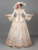 Robe de Soirée Rétro Costumes Femmes Imprimé Fleurs Volants Polyester Marie Antoinette Déguisement Tunique Chapeau Robe Vintage
