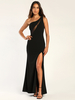 Robe de soirée sirène asymétrique en crêpe extensible longueur cheville fendue sur le devant robes de concours sociaux