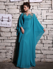 Robe de soirée sirène bleue océan brodée Robes pour les invités de mariage Milanoo