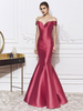 Robe de soirée sirène col en V longueur au sol nœuds robes de dîner formelles élégantes