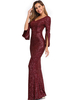 Robe de soirée sirène col en V paillettes longueur de plancher paillettes robes de soirée formelles
