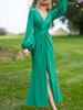 Robe de soirée sirène col en V soie élastique comme le satin longueur cheville robes de soirée formelles personnalisation gratuite