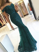 Robe de soirée sirène verte foncé en tulle bustier pailletes laçage sur dos à traîne Robe cérémonie