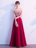 Robe de soirée Une ligne de lépaule Longueur de plancher Manches courtes Zipper Paillettes Satin Tissu Robes de soirée sociales