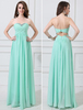 Robe de soirée verte forêt avec perles à col en coeur