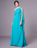 Robe de soirée verte forêt avec strass à une épaule