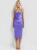 Robe de soirée violette sans bretelles plissée sans manches à couches robe semi-formelle