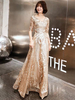 Robe de soiree 2021 paillettes demi-manches rez-de-longueur robe de bal officielle