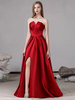 Robe de soiree Une Ligne Bretelles Satin Tissu Etage Longueur Avant Split Social Pageant Robes