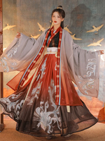 Robe de Style Chinois Ensemble 3 Pièces Rouge Manches Longues Polyester Longue Robe Tenue Vintage Classique