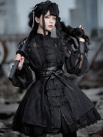 Robe de style chinois Lolita OP Robe de manches longues en polyester gothique gothique lolita robe d\