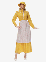 Robe de style pastorale à fleurs jaunes Prairie Pioneer Clothing