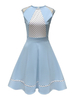 Robe de Vintage 1950 Courte Moulante Imprimé Pois avec Bretelles à Col Rond Coupe Cintrée Bas Evasée