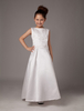 Robe demoiselle honneur junior blanche brodée col bateau