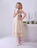 Robe demoiselle honneur junior champagne avec noeud Milanoo