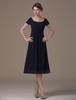 Robe demoiselle honneur maternité charmante en chiffon col rond longueur mollet