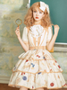 Robe douce Lolita OP Deep Apricot Boutons à manches courtes
