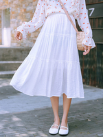 Robe douce Lolita SK à plusieurs niveaux en polyester blanc Jupes Lolita dété décontractées"idiennes