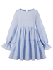 Robe Droite Courte Femme à Col Rond avec Manches Longues Amples Bas Evasée Unicolore