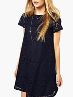 Robe droite en dentelle unicolore surdimensionné