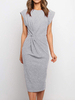 Robe Droite Moulante Femme Eté Sexy à Col Rond avec Bretelles Coupe Cintrée Unicolore Robe Eté Sexy