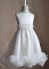 Robe du cortège enfant blanc enfants organza satin sans manches courtes robes de tout-petits
